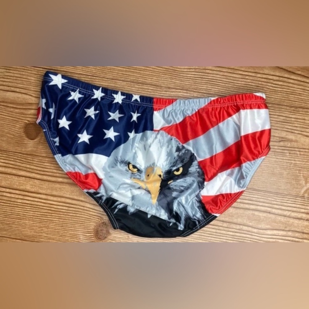 Chubbies Smuggler Swim Bikini Brief XL Extra Large Flag Eagle Made In USA